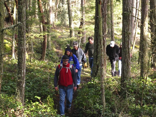 Hikers on a 2010 'Go Take a Hike' walk on Chadwick Hill.