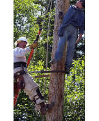 OPALCO Line Crew trains in Pole-Top Rescue