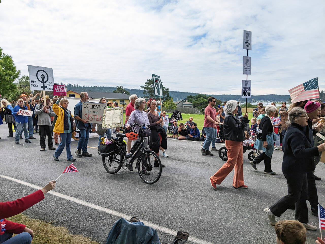 Barbara Paulsen/Contributed photo
A huge crowd made signs and marched in the Lopez Island Fourth of July parade.