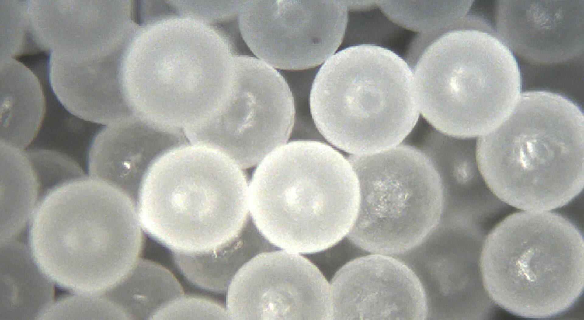 Contributed photo from Cospheric LLC, a U.S. manufacturer of industrial microparticles
Micron size polyethylene microspheres.