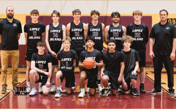 Andrea Huss photo.
Left to right, back row: Assistant Coach Joe Ingman, Andris Meissner, Jake Jones, Ethan Patrick, Silas Gronley, Tristan Dyer, Huck Henderson, Coach Shane Patrick. Front row: Benji Stephenson, Ian Cancusic, Daniel Valencia, Manuel Coro, Colin McDonald.