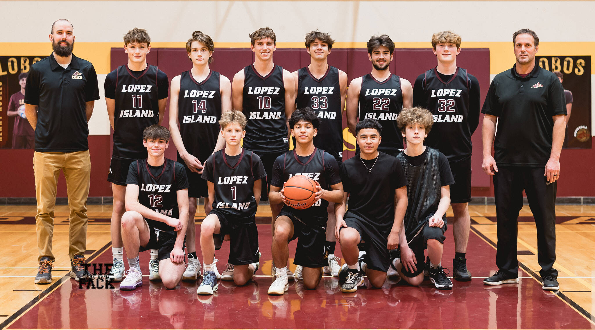 Andrea Huss photo.
Left to right, back row: Assistant Coach Joe Ingman, Andris Meissner, Jake Jones, Ethan Patrick, Silas Gronley, Tristan Dyer, Huck Henderson, Coach Shane Patrick. Front row: Benji Stephenson, Ian Cancusic, Daniel Valencia, Manuel Coro, Colin McDonald.